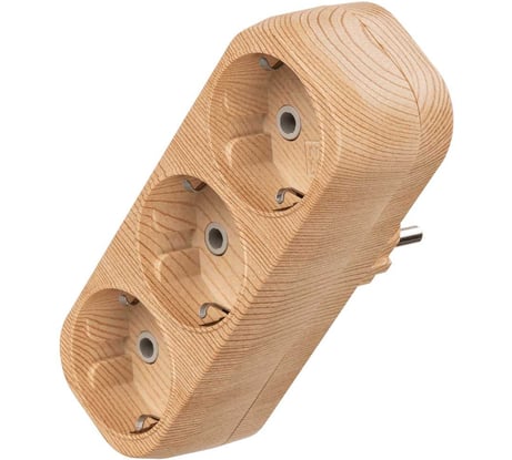 Блок TDM ELECTRIC на 3 гнезда 2П З плоский 16А 250B Эко сосна SQ1806-0076