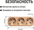 Блок TDM ELECTRIC на 3 гнезда 2П З плоский 16А 250B Эко сосна SQ1806-0076 3