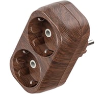 Блок TDM ELECTRIC на 2 гнезда 2П З плоский 16А 250B Эко бук SQ1806-0079