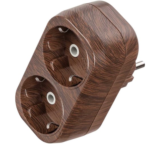 Блок TDM ELECTRIC на 2 гнезда 2П З плоский 16А 250B Эко бук SQ1806-0079 1