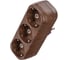 Блок TDM ELECTRIC на 3 гнезда 2П З плоский 16А 250B Эко бук SQ1806-0081 1