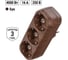 Блок TDM ELECTRIC на 3 гнезда 2П З плоский 16А 250B Эко бук SQ1806-0081 2