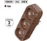 Блок TDM ELECTRIC на 3 гнезда 2П б/з плоский 6А 250B Эко бук SQ1806-0080 2