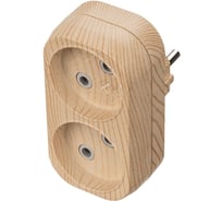 Блок TDM ELECTRIC на 2 гнезда 2П б/з плоский 6А 250B Эко сосна SQ1806-0073