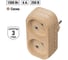 Блок TDM ELECTRIC на 2 гнезда 2П б/з плоский 6А 250B Эко сосна SQ1806-0073 2