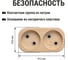 Блок TDM ELECTRIC на 2 гнезда 2П б/з плоский 6А 250B Эко сосна SQ1806-0073 3