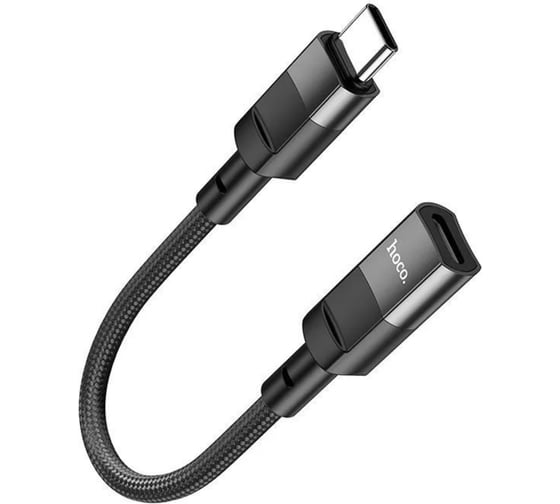 Адаптер Hoco u107 lightning на type-c f, 0,1 метра, нейлон, черный 23753-U107tiBK 1