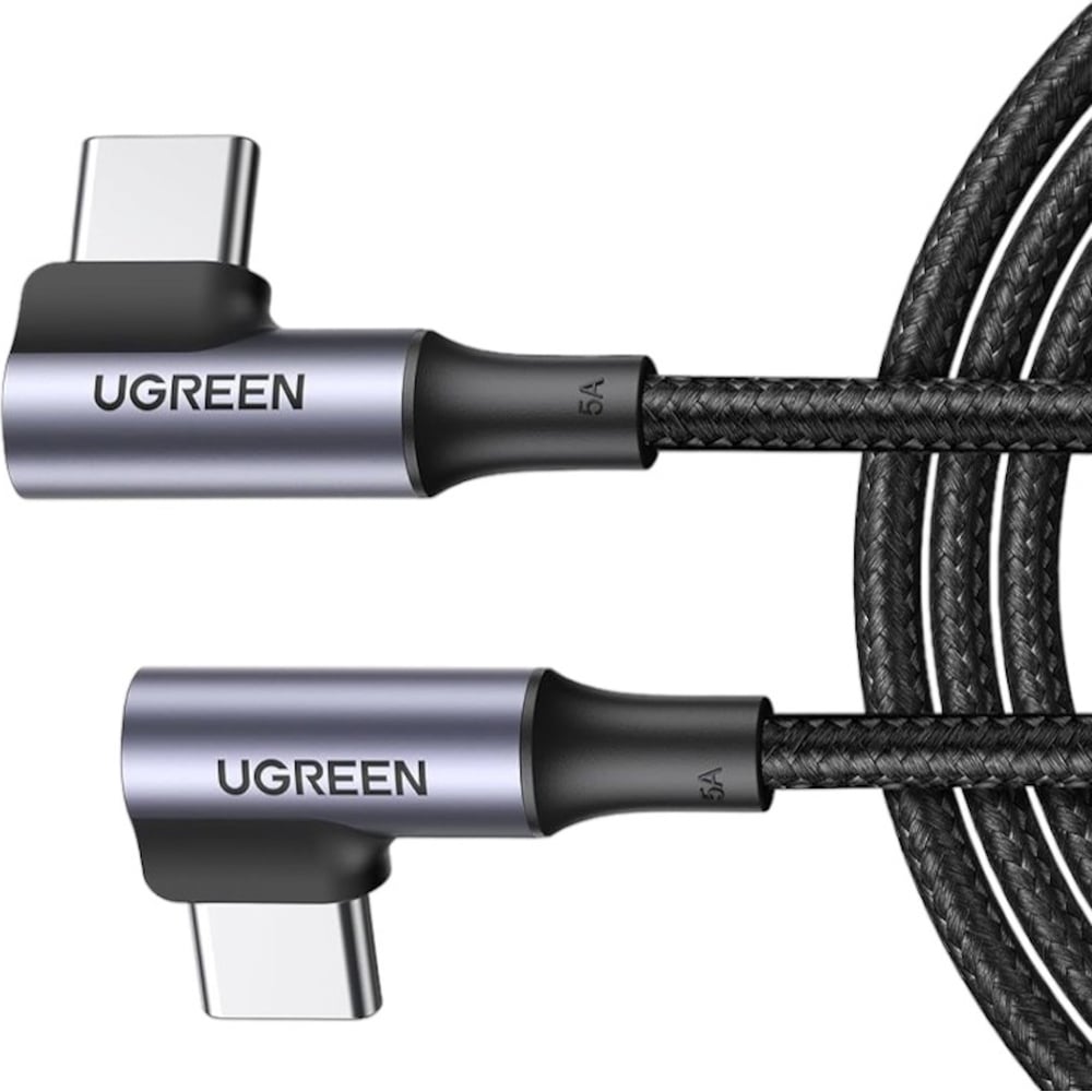 Кабель Ugreen угловой Angled USB-C 2.0 Male To Angled USB-C 2.0 Male 5A ...