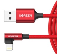Кабель Ugreen угловой Right Angle USB-A to Lightning Cable, длина 1м, красный 60555
