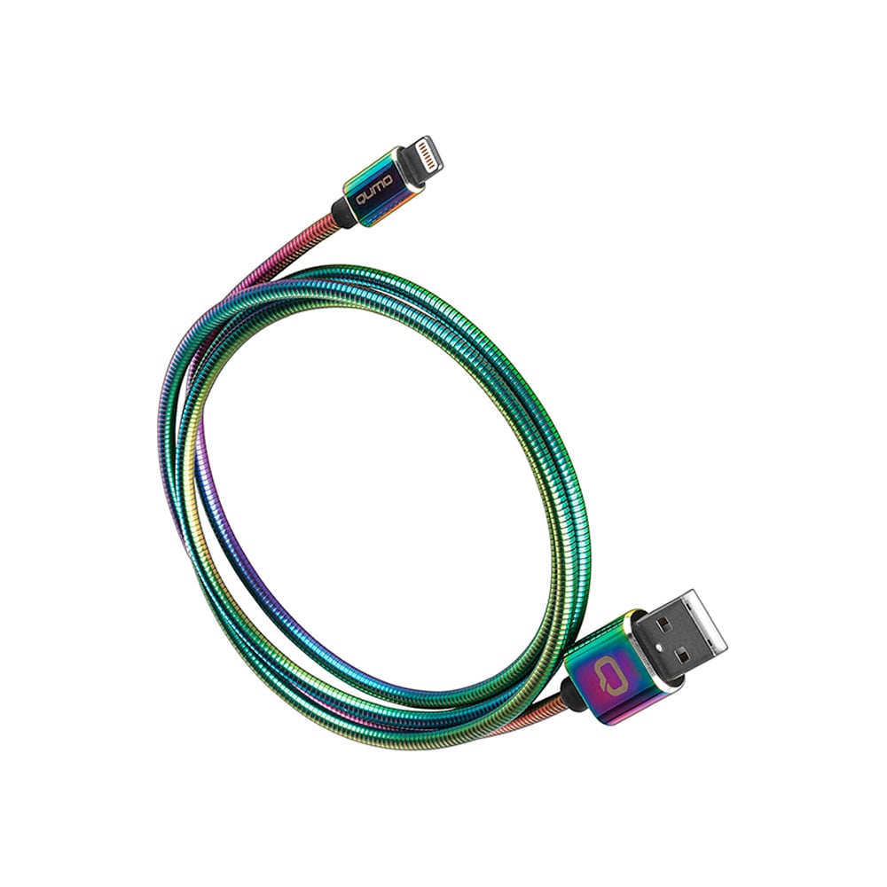 Кабель QUMO MFI С48, USB-Apple 8 pin, 1м, 5В, 2,4A, 12Вт, оплетка ...