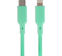 Кабель QUMO MFI С94, Type-C на MFI Apple 8 pin, силиконовый, 1м, 2,22A, 9V, 20W, PD, зеленый 33000