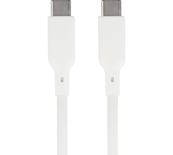 Кабель QUMO Type-C на Type-C, силиконовый, 1м, 3A, 60W, PD, белый 32965