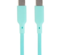 Кабель QUMO Type-C на Type-C, силиконовый, 1м, 3A, 60W, PD, голубой 32967