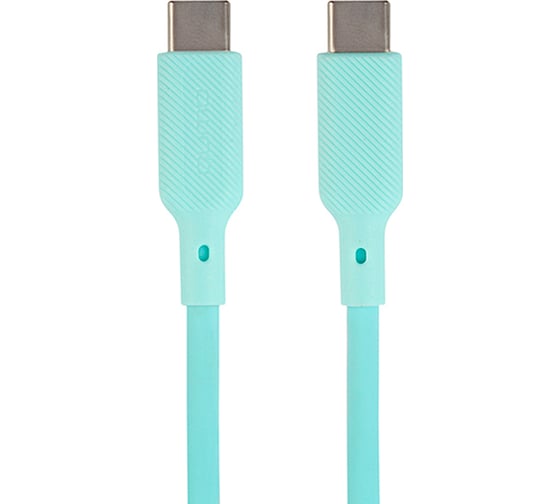 Кабель QUMO Type-C на Type-C, силиконовый, 1м, 3A, 60W, PD, голубой 32967
