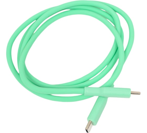 Кабель QUMO Type-C на Type-C, силиконовый, 1м, 3A, 60W, PD, зеленый 32970