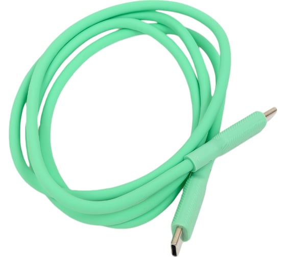 Кабель QUMO Type-C на Type-C, силиконовый, 1м, 3A, 60W, PD, зеленый 32970