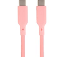 Кабель QUMO Type-C на Type-C, силиконовый, 1м, 3A, 60W, PD, розовый 32966