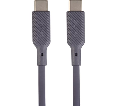 Кабель QUMO Type-C на Type-C, силиконовый, 1м, 3A, 60W, PD, серый 32969