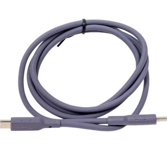 Кабель QUMO Type-C на Type-C, силиконовый, 1м, 3A, 60W, PD, серый 32969
