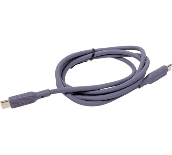 Кабель QUMO Type-C на Type-C, силиконовый, 1м, 3A, 60W, PD, серый 32969