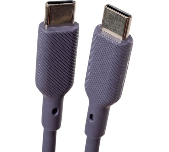 Кабель QUMO Type-C на Type-C, силиконовый, 1м, 3A, 60W, PD, серый 32969