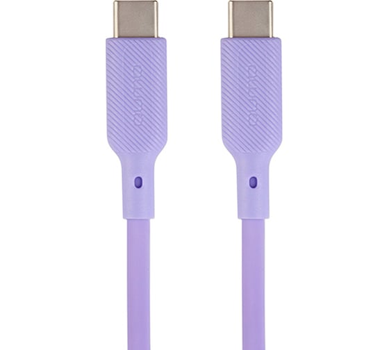 Кабель QUMO Type-C на Type-C, силиконовый, 1м, 3A, 60W, PD, фиолетовый 32968 1