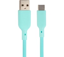 Кабель QUMO USB-A на Type-C, силиконовый, 1м, 3A, 18W, голубой 32960
