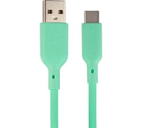 Кабель QUMO USB-A на Type-C, силиконовый, 1м, 3A, 18W, зеленый 32963