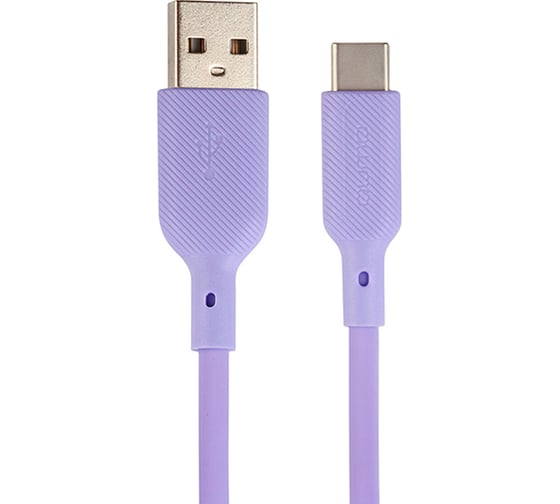Кабель QUMO USB-A на Type-C, силиконовый, 1м, 3A, 18W, фиолетовый 32961 1