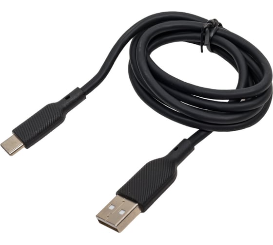 Кабель QUMO USB-A на Type-C, силиконовый, 1м, 3A, 18W, черный 32957