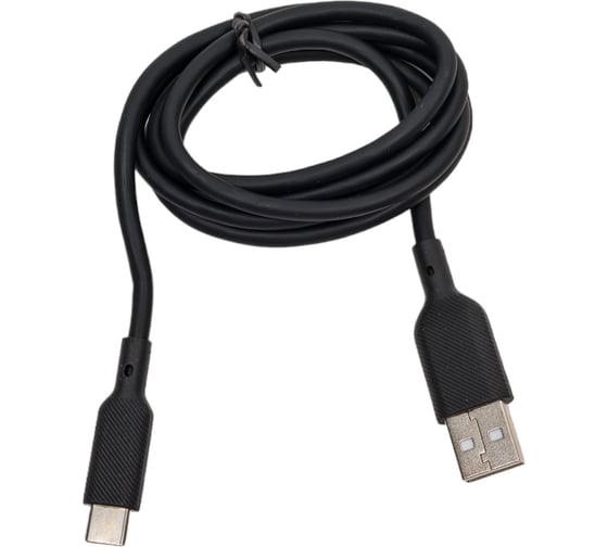 Кабель QUMO USB-A на Type-C, силиконовый, 1м, 3A, 18W, черный 32957
