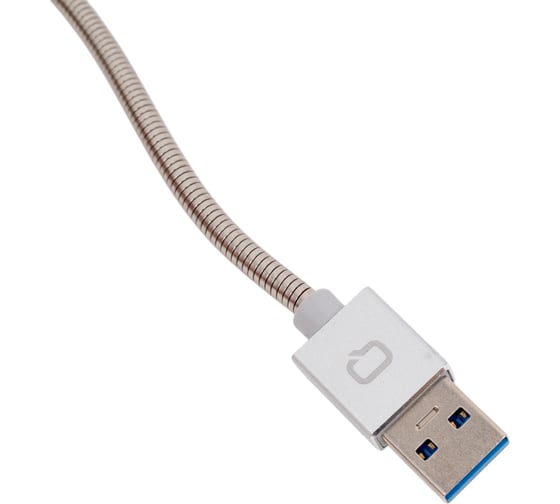 Кабель QUMO USB 3.0-Type C, 1м, 5/9/12В, 3A, 18Вт, оплетка, металлическая пружинка, коннектор металл, серебро 22478