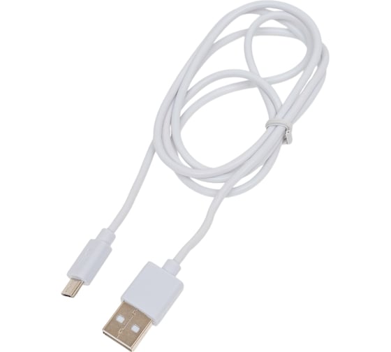 Кабель QUMO USB-Micro USB, 1м, 5В, 2А, 10Вт, оплетка PVC, коннектор PVC, круглый, белый 20512
