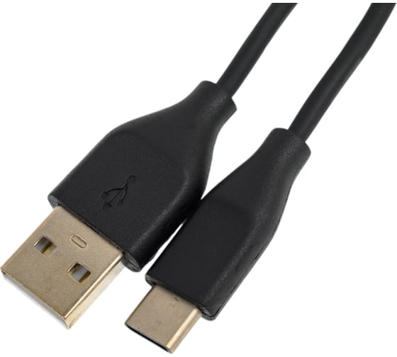 Кабель QUMO USB-Type C, 1м, 5/9/12В, 2A, 18Вт, оплетка PVC, коннектор PVC, круглый, черный 22470