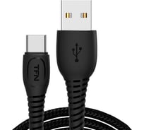 Дата-кабель TFN USB-Type-C, нейлон, 1м, 5A, черный TFN-CUSBCUSB5A1MBK