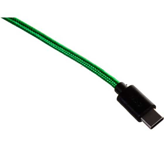 Кабель для зарядки телефона GCR TypeC, 2.0m, зеленый нейлон VIV51I745