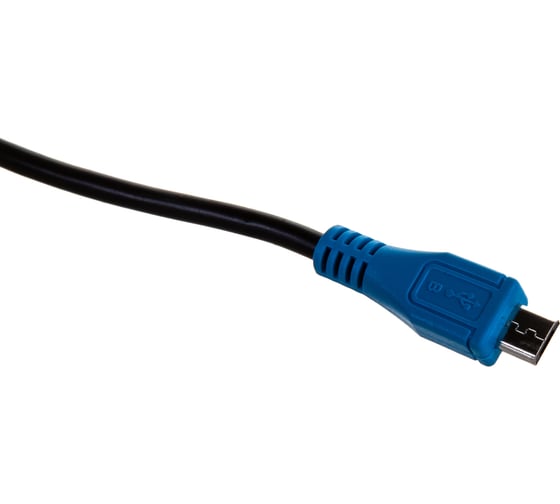Кабель для зарядки телефона GCR microUSB, 1.0m, черный с синим VIVUAI5MCB1-BB2S-1.0m