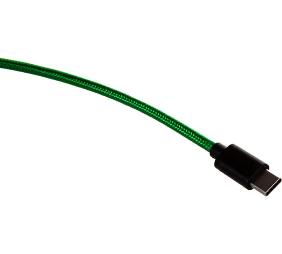 Кабель для зарядки телефона GCR TypeC, 3.0m, зеленый нейлон 51746