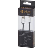 Кабель Intro USB/microUSB, leather, 1.2м, черный Б0035662