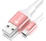 Кабель для зарядки телефона GCR TypeC, 1.0m, белый с розовым 50783 1