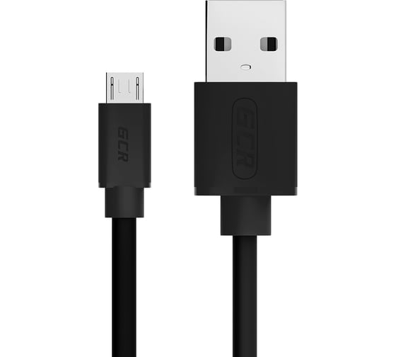 Кабель для зарядки телефона GCR microUSB, 2.0m, черный UA2MCB1-BB2S-2.0m