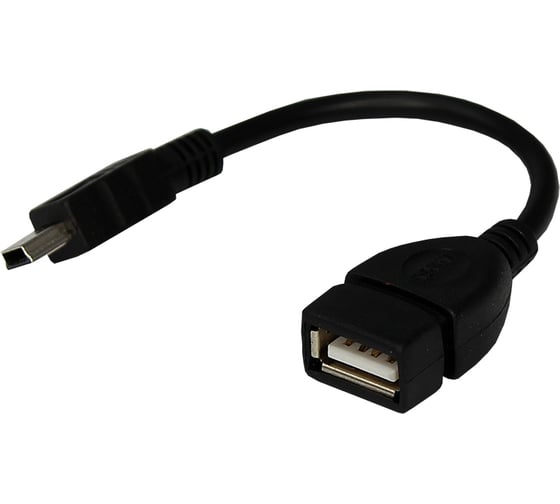 USB кабель REXANT OTG mini USB на USB шнур 0.15M черный 18-1181 1