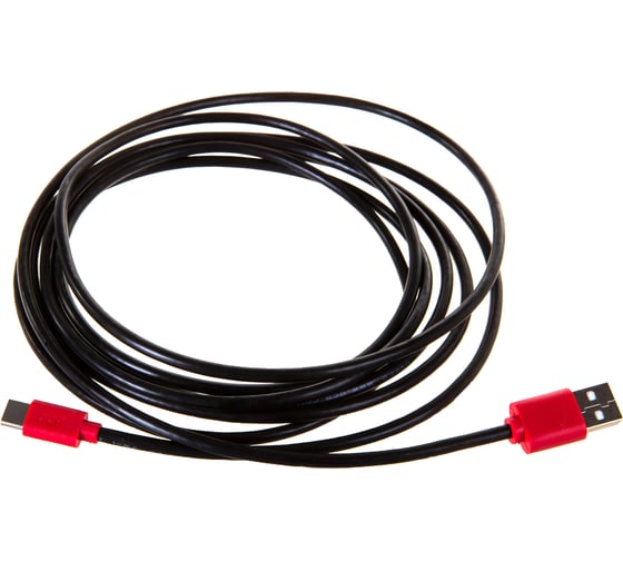 Кабель для зарядки телефона GCR TypeC, 3.0m, черный 51906