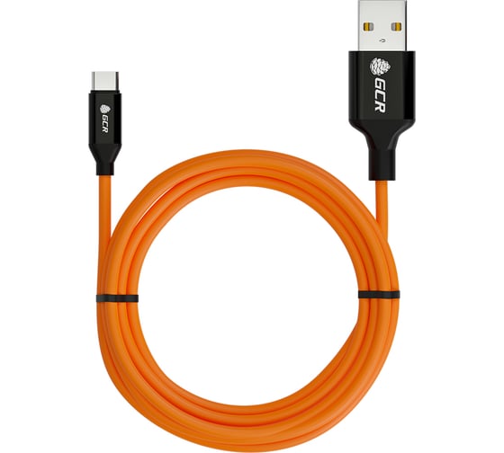 Кабель для зарядки телефона GCR TypeC, 5.0m, оранжевый 51751