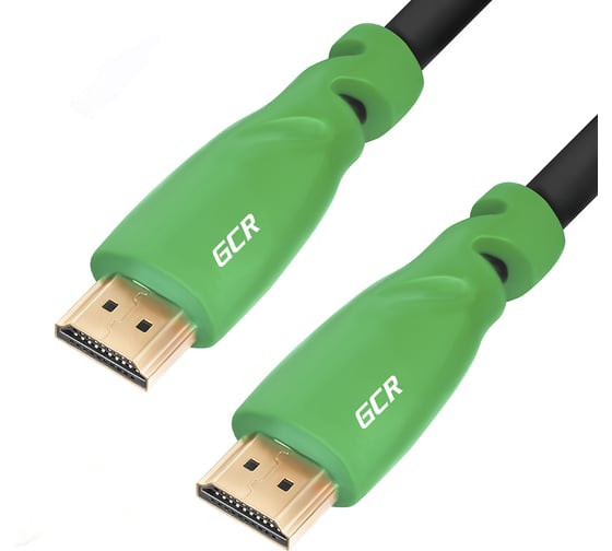 Цифровой кабель GCR HDMI 2.0, 8.0m, черный с зеленым HM321-8.0m