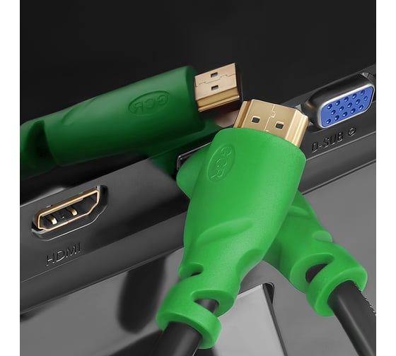 Цифровой кабель GCR HDMI 2.0, 8.0m, черный с зеленым HM321-8.0m