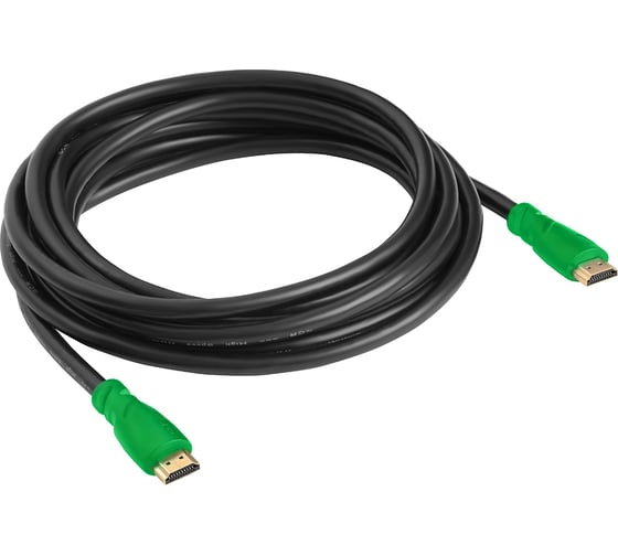Цифровой кабель GCR HDMI 2.0, 8.0m, черный с зеленым HM321-8.0m