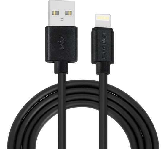 Кабель CROWN USB - Lightning CMCU-1022L black CM000003210 1