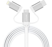 Кабель CROWN USB - microUSB/USB Type-C/Lightning CMCU-3182 white CM000002151