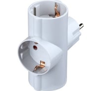 3 местный тройник IN HOME R-3G с заземлением 16А белый 4370 4690612010168
